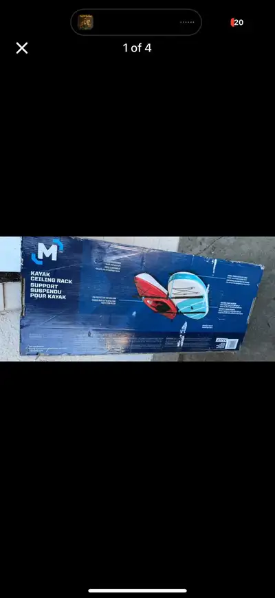 Unopened kayak ceiling rack paddleboard