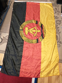 VINTAGE 3X5FT NYLON FLAG IF EAST GERMANY DEMOCRATIC REPUBLIC GDR