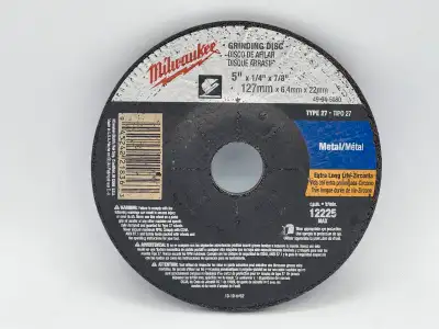 Milwaukee grinding disc 5" x 1/4" x 7/8"-11 49-94-5080 brand new, View more