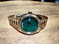 Yellow Gold Day & Date Sugess Watch Green Dial