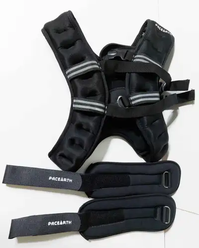 New - 12 lb Weighted Vest - PACEARTH with Ankle/Wrist Weights, View more