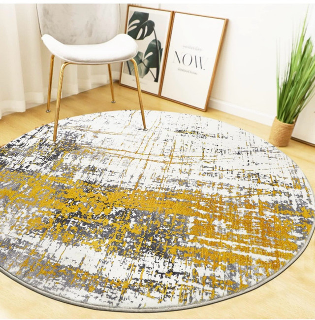 New 4.6ft Round Faux Wool Non-Slip Area Rug  in Rugs, Carpets & Runners in Oshawa / Durham Region - Image 2