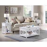 White Coffee Table Set (3 Tables) For Sale