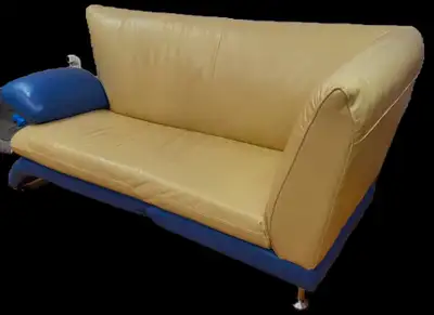 2 Italian leather contemporary modern sofa beds couches, View more