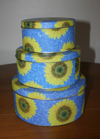 3 Storage Tins with Lids $1.00 each