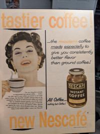 Vintage Coffee Plaques - Hangable Art x 5