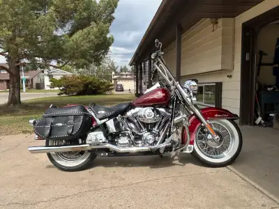 Selling my 08 heritage soft tail.. very clean bike.. just bought new one.. text for info 7803854468