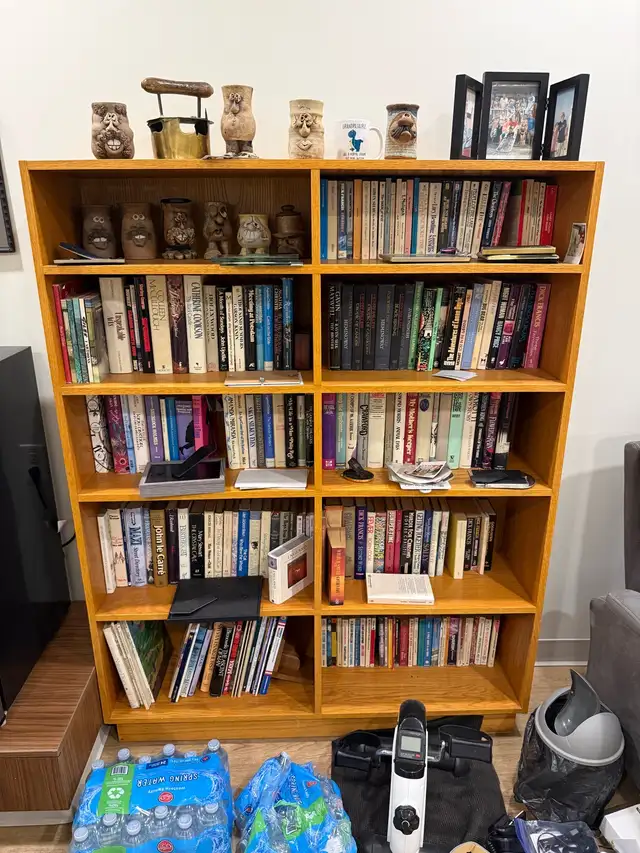 Large Oak Veneer Bookcase