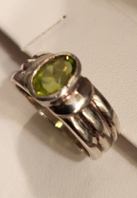 Peridot and Sterling Silver Ring