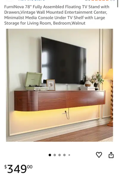 78'' Fully Assembled Floating TV Stand with Drawers, View more