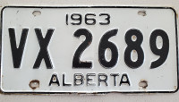 1963 Alberta License Plate