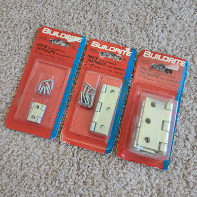 Buildrite Wrought Steel Hinges - 3 different sizes (3 pkg), View more
