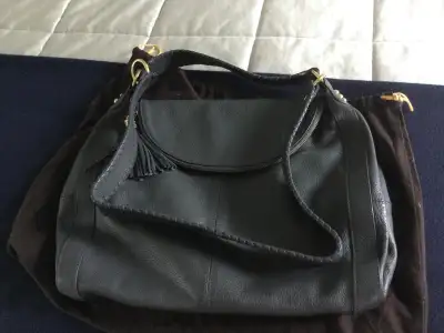 Onna Ehrlich Rachel Gray Italian Leather Hobo Shoulder Bag