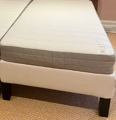 Twin Bed Frame And Mattress Set - Excellent Condition - $200, View more