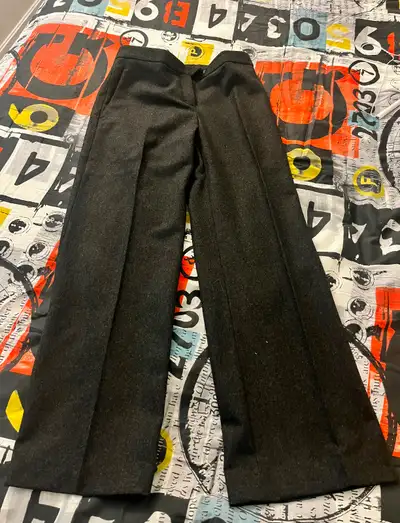 Michael Kors Collection Charcoal Wool Blend Wide Leg Pants Size, View more
