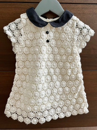 Vintage Floral Crochet Dress 6-12M