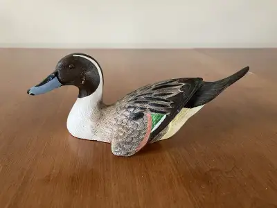 Hand Painted Pintail Duck Figure by Roger Desjardins, View more