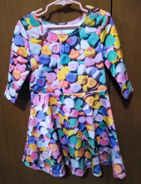 Brand New Girl's Colourful Candy Hearts Dress 
