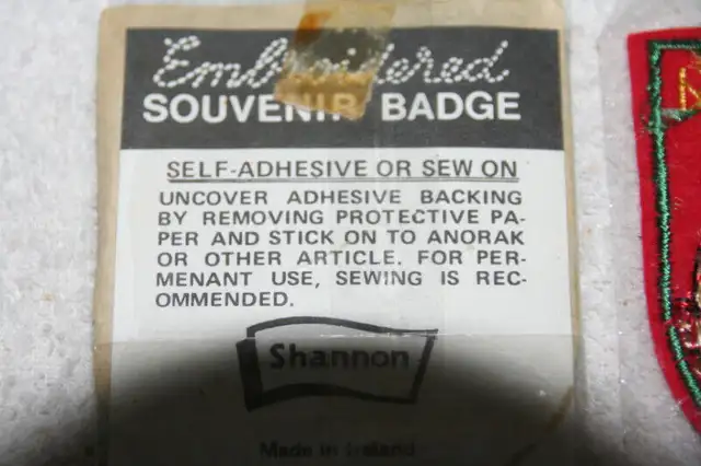 SHANNON BADGES 5 SOUVENIR EMBROIDERED on felt Vintage European63005668525441122