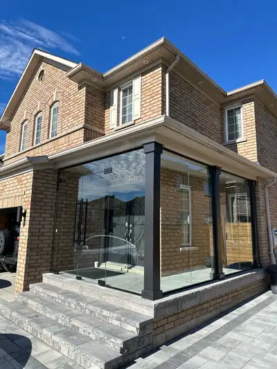 Frameless porch glass enclosure tempered glass, View more