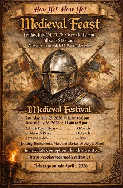 Wanted: Ticket for 2026 Cooks Creek Medieval *Feast* & Festival, View more