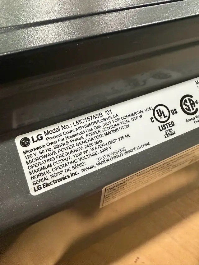LG Microwave579210616600023042