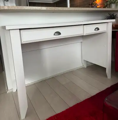 Wooden desk with drawers, View more