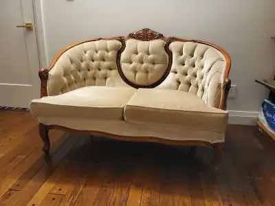 Vintage Antique Victorian Style Loveseat, View more