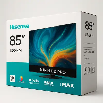 Hisense (2023) 85″ U88KM Mini-LED 4K ULED™ Quantum Dot Google TV, View more