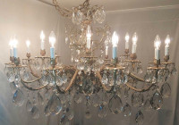 Amazing Spanish Crystal Brass and bronze Chandelier!