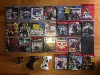 25 games and 2 controllers for playstation 3