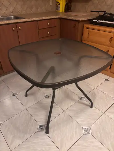 Table de patio / cuisine en verre trempé, View more