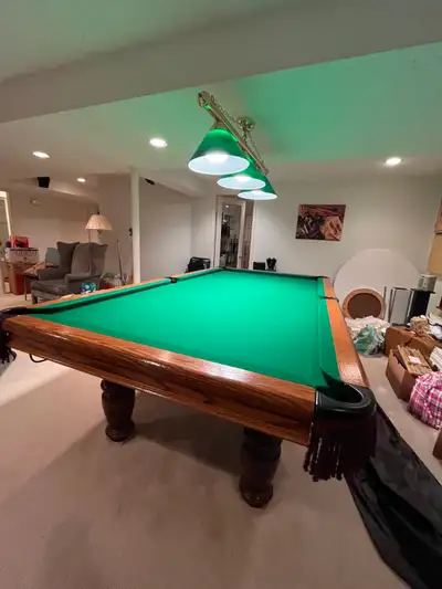 MOVING SALE – High-Quality Billiard Table Complete Set – 99% Lik, View more