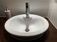 Lavabo blanc rond en porcelaine Style vasque pour salle de bain