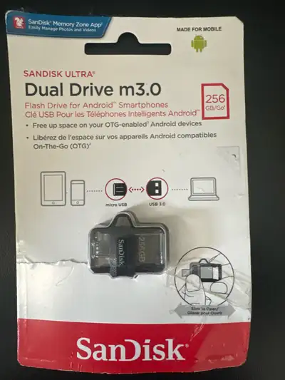 This brand new SanDisk Ultra Dual Drive m3.0 boasts a generous 256GB of storage, perfect for Android...