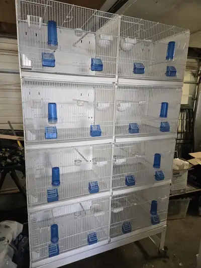 1) Breeding Set Proffessional Italian Breeding Cages With Stand On Locking Wheels Price: $950 a set...