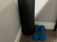 Yoga Mat and Dumbbell
