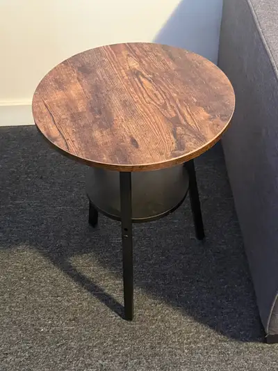 Round Side Table with Storage Shelf, View more