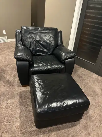 Arm Chair and Ottoman Leather in Regina, View more