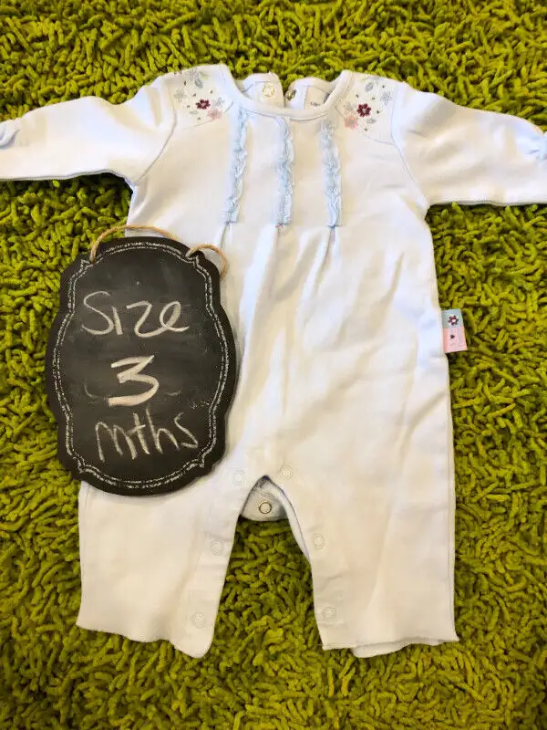 2 CARTERS baby girls footless sleepers - light blue and hearts62863262488195121