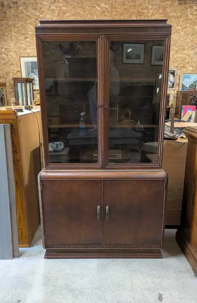 KRUG vintage, solid wood China Cabinet / Display Hutch, View more