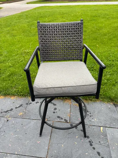 Purchased last summer. Very good condition however we needed bar height not counter height.