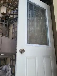 Metal exterior door with glass. Make a offer