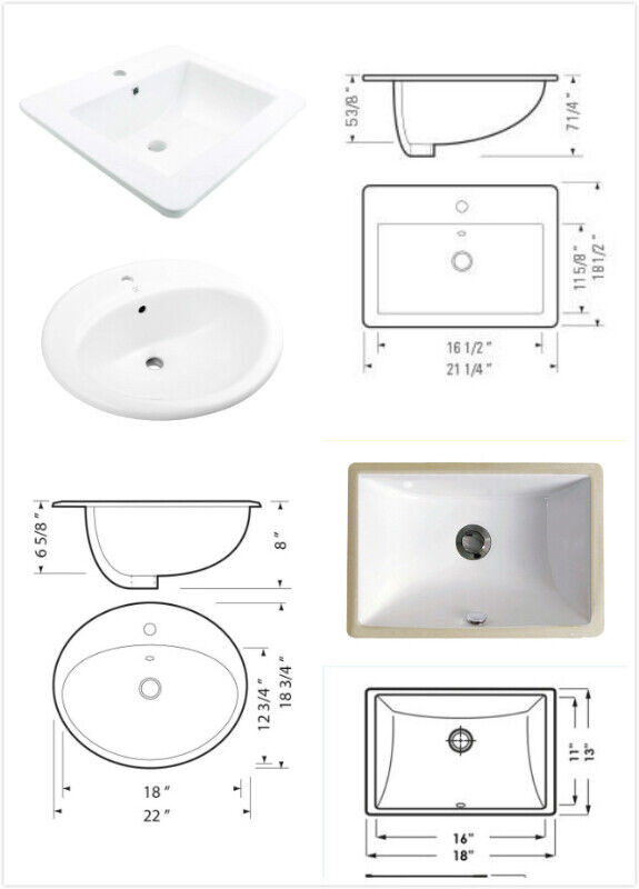 UNIC+ DVK All bathroom ceramic sinks on sale up to 60% off in Cabinets & Countertops in Burnaby/New Westminster - Image 4