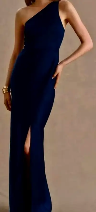Elegant and simple navy dress, bought from Anthropologie, brand is BHLDN, size 4. Perfect for a memb...
