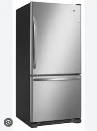 Used Kitchenaid stainless steel refrigerator with bottom freezer
