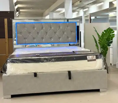 Magnifique Lit S-8585 queen  po (gris) !!!, View more