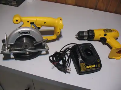 4 DeWalt 12 Volt Cordless : Drill, Cir. Saw, Charger, Battery, View more