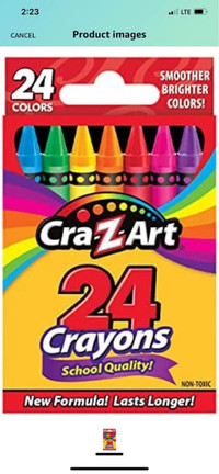 Cra-Z-Art Basic Crayons, 60 Boxes of 24 Crayons School quality