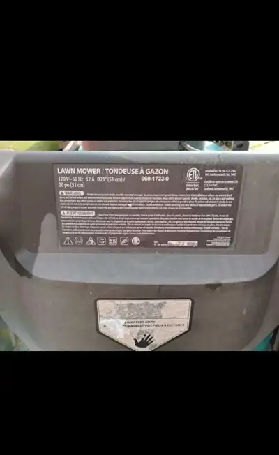 Yardworks electric lawn mower , View more
